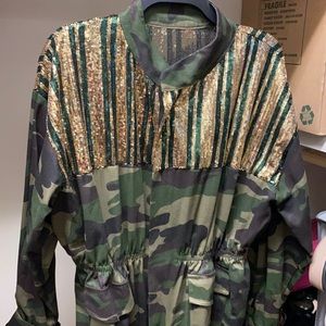 Camo with sequence jacket/shacket